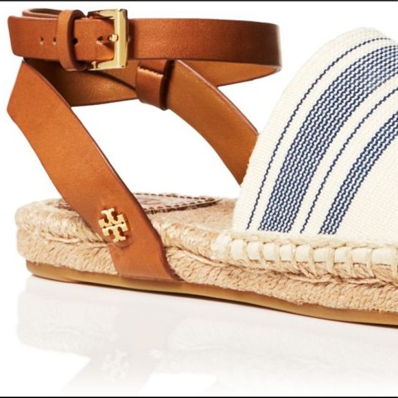 7.5 |Tory Burch | Espadrille Sandal | Ivory/Blue | - Picture 1 of 7
